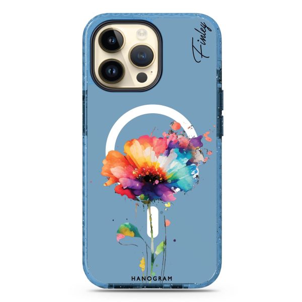 A Beautiful Watercolour Flower iPhone 14 Pro MagSafe Compatible Durashock Case For Sale