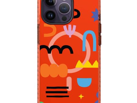 Abstract Doodles Pattern iPhone 14 Pro MagSafe Compatible Durashock Case on Sale