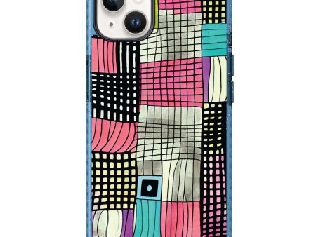 Abstract Checked Pattern iPhone 14 MagSafe Compatible Durashock Case Online Sale