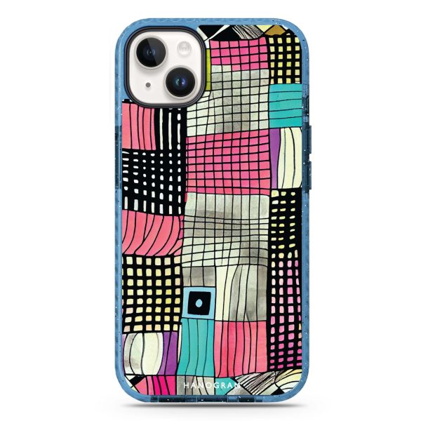 Abstract Checked Pattern iPhone 14 MagSafe Compatible Durashock Case Online Sale