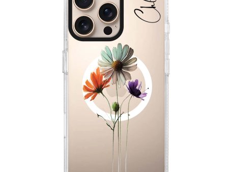 A watercolour floral iPhone 15 Pro MagSafe Compatible Ultra Clear Case For Discount