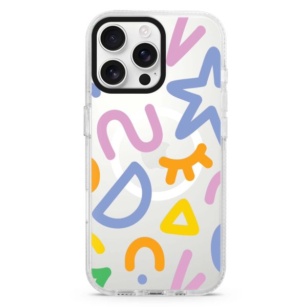 Abstract Doodles iPhone 15 Pro MagSafe Compatible Ultra Clear Case Sale