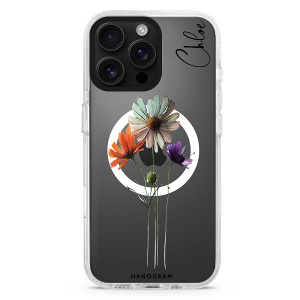 A watercolour floral iPhone 15 Pro MagSafe Compatible Ultra Clear Case For Discount