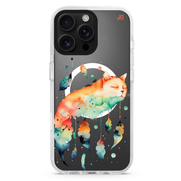 A Dream Cat iPhone 15 Pro MagSafe Compatible Ultra Clear Case Fashion