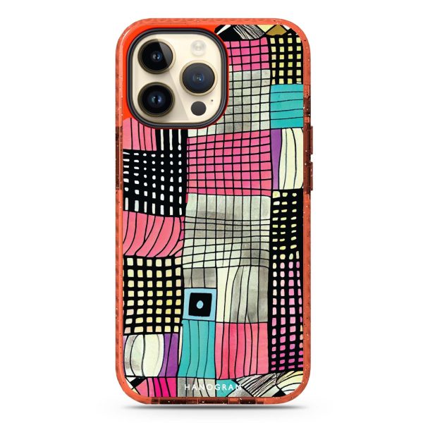 Abstract Checked Pattern iPhone 14 Pro MagSafe Compatible Durashock Case For Discount