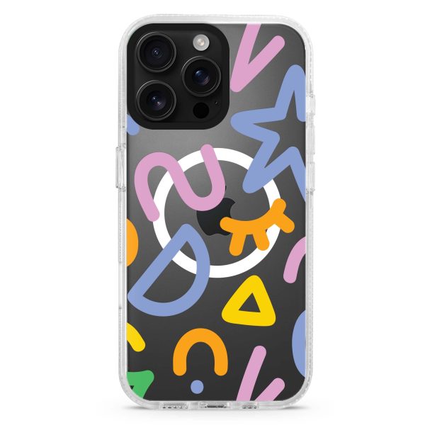 Abstract Doodles iPhone 15 Pro MagSafe Compatible Ultra Clear Case Sale