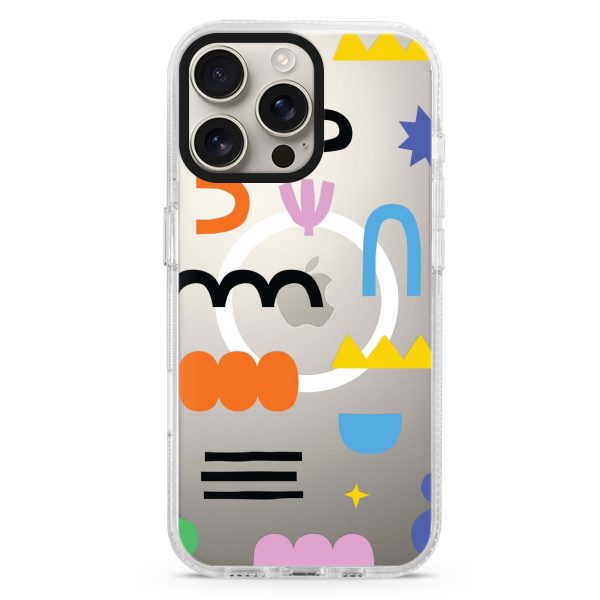 Abstract Doodles Pattern iPhone 15 Pro MagSafe Compatible Ultra Clear Case Online Sale