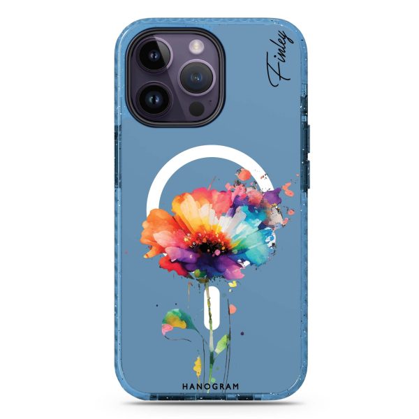 A Beautiful Watercolour Flower iPhone 14 Pro MagSafe Compatible Durashock Case For Sale