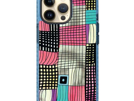 Abstract Checked Pattern iPhone 14 Pro MagSafe Compatible Durashock Case For Discount