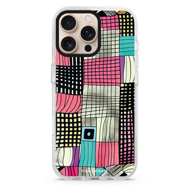 Abstract Checked Pattern iPhone 15 Pro MagSafe Compatible Ultra Clear Case Online