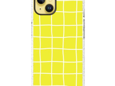 Yellow Checked Pattern iPhone 14 MagSafe Compatible Durashock Case Supply