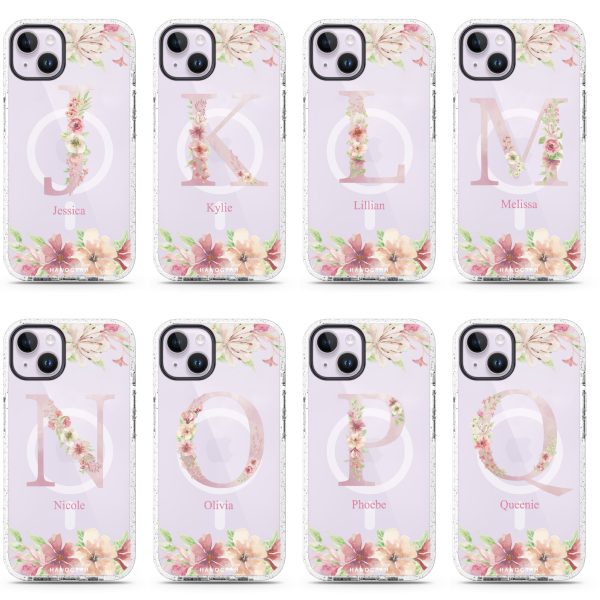 Monogram & Floral iPhone 14 Plus MagSafe Compatible Durashock Case Fashion