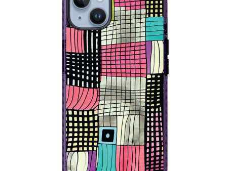 Abstract Checked Pattern iPhone 14 Plus Durashock Case For Sale