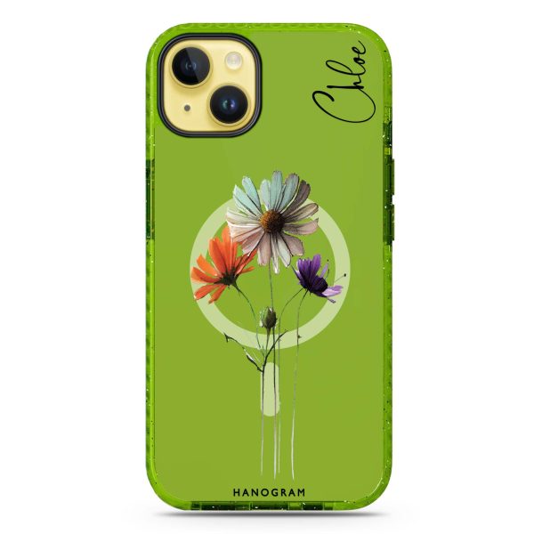 A watercolour floral iPhone 14 Plus MagSafe Compatible Durashock Case Cheap