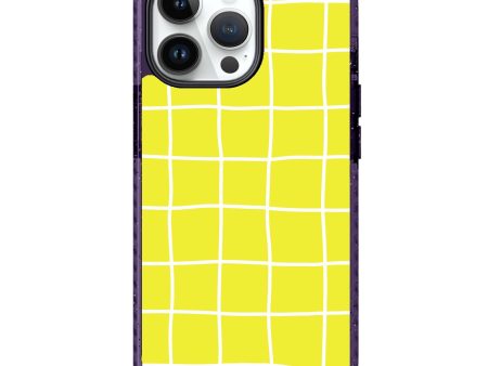 Yellow Checked Pattern iPhone 14 Pro MagSafe Compatible Durashock Case Online Hot Sale