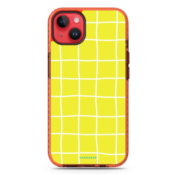 Yellow Checked Pattern iPhone 14 Plus Durashock Case Fashion