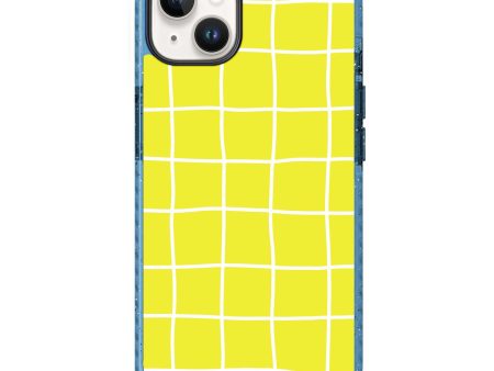 Yellow Checked Pattern iPhone 14 Durashock Case Online now