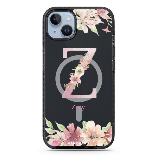 Monogram & Floral iPhone 14 Plus MagSafe Compatible Durashock Case Fashion