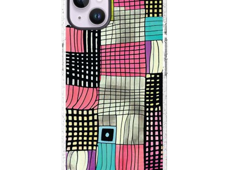 Abstract Checked Pattern iPhone 14 Plus MagSafe Compatible Durashock Case Discount