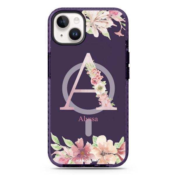 Monogram & Floral iPhone 14 Plus MagSafe Compatible Durashock Case Fashion