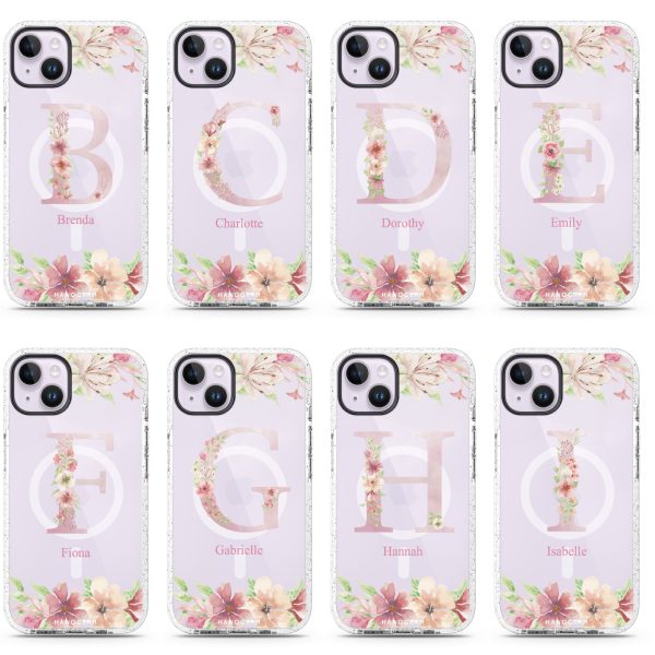 Monogram & Floral iPhone 14 Plus MagSafe Compatible Durashock Case Fashion