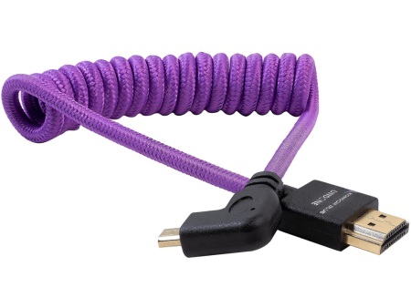 Kondor Blue Gerald Undone Braided Coiled High-Speed Right-Angle Micro-HDMI to HDMI Cable for Select Sony & Fuji Cameras (Limited Purple Edition, 12 to 24 ) Discount