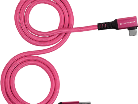 Kondor Blue iJustine USB-A 3.2 Gen 1 Male to USB-C Male Right-Angle Cable (3, Pink) on Sale